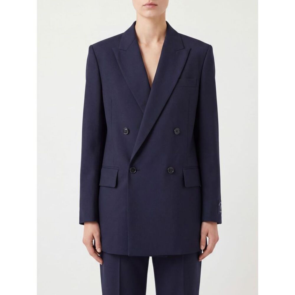 Mm6 Maison Margiela Cropped Double-Breasted Wool-Blend Blazer